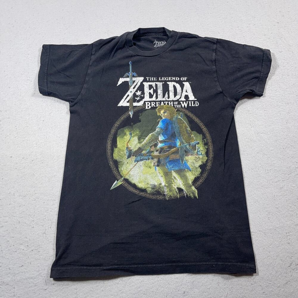 The Legend Of Zelda T-Shirt Men Small Black Breath Of The Wild Link Graphic Game